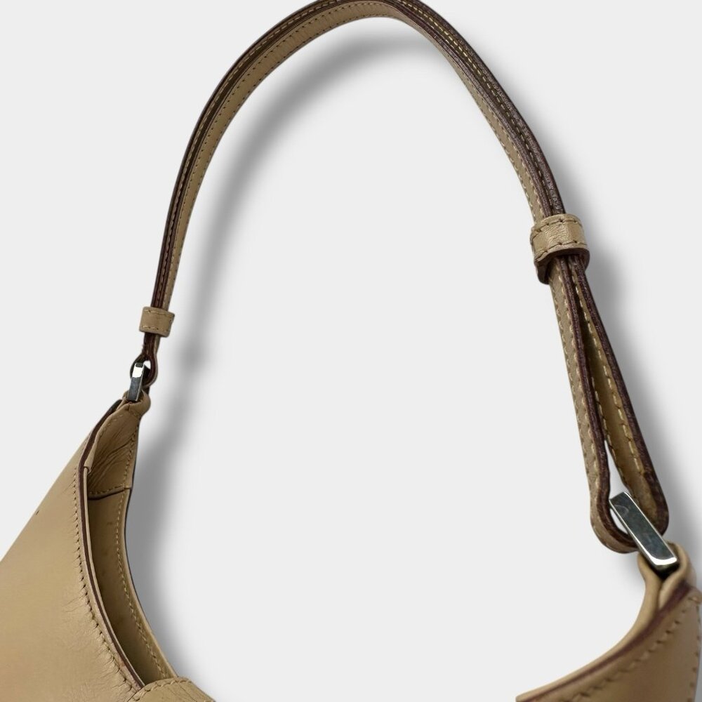 Gucci Vintage Jackie Top Handle Shoulder Bag Beige Leather Piston Clasp Authenti - Picture 8 of 13